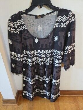 R&B Collection Empire Waist Reindeer HolidayTop/dress . Size L(14)